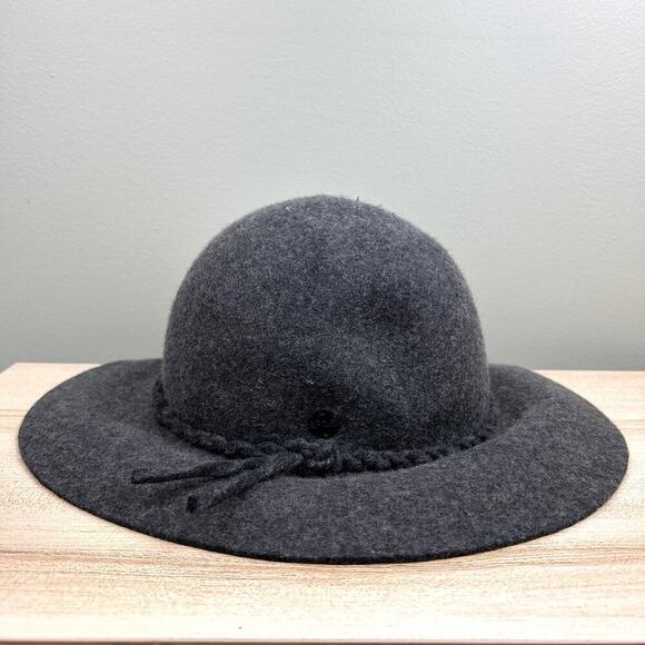 Rip Curl 100% Wool Felt Hat Braided Hat Band Charcoal Natural Fiber Accessories - Picture 2 of 10